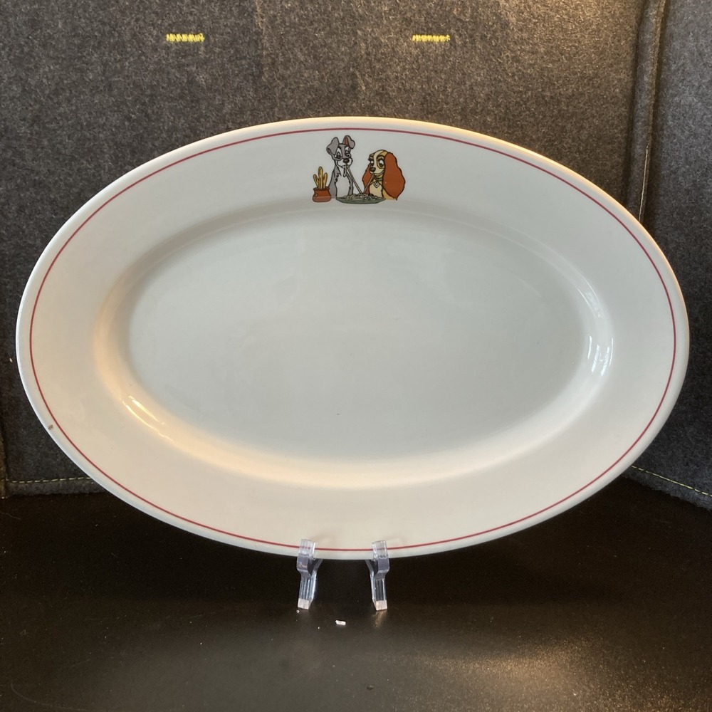 DISNEY LADY & THE TRAMP PLATTER  PLATE DISH FROM TONYS‎ RESTAURANT DISNEY WORLD